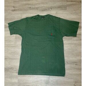 Vintage 90s Polo Ralph Lauren Green Pocket Pony  T Shirt Single Stitch Large Tee